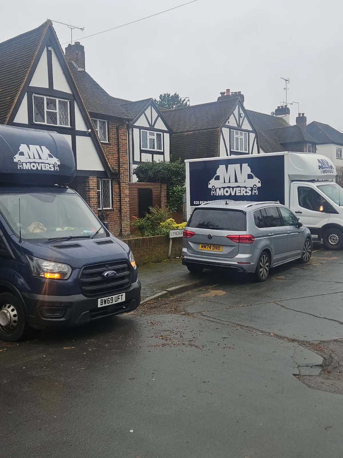 Tudor semis – Two vans, one family house