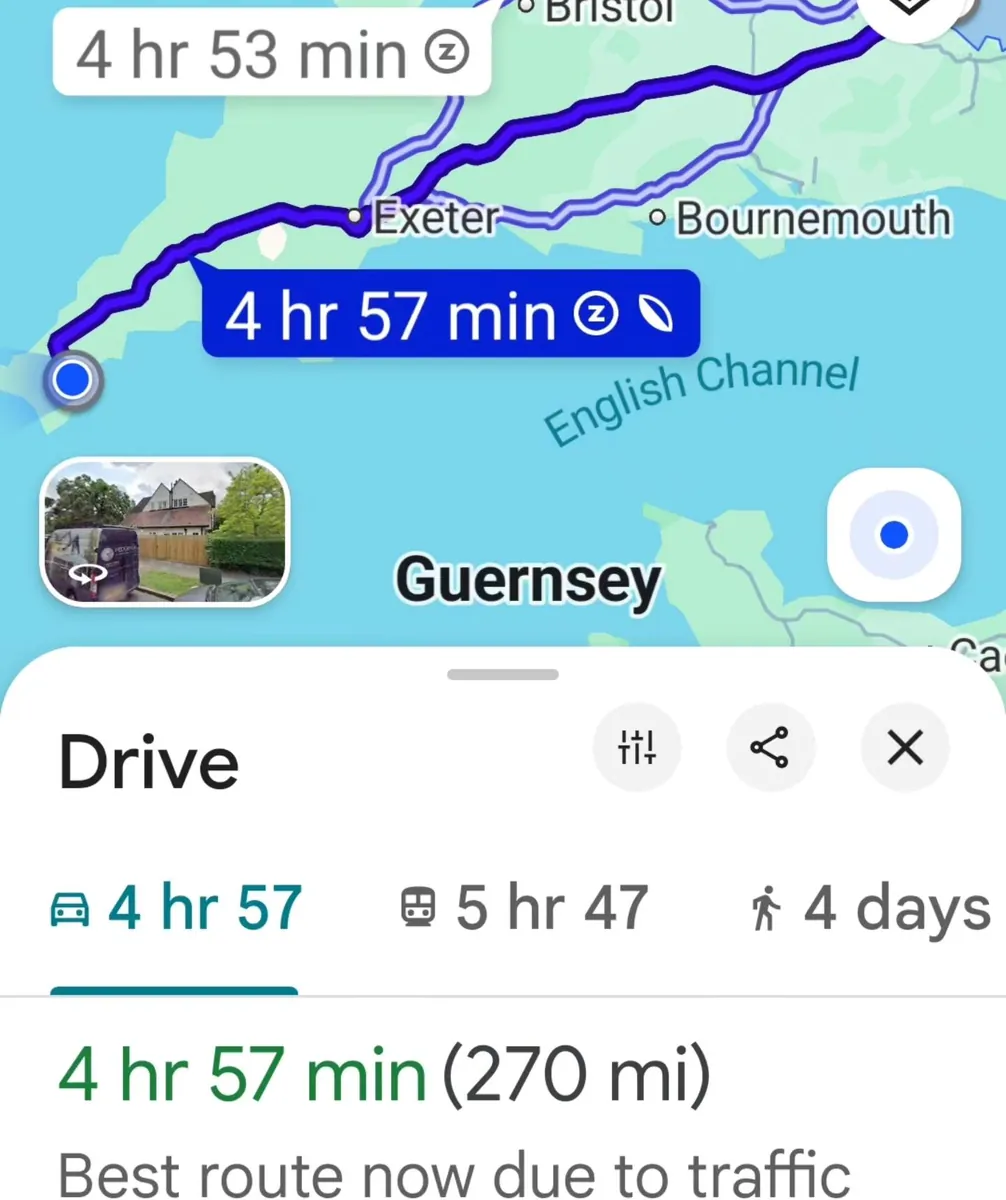 Route map from Southall to Bournemouth
