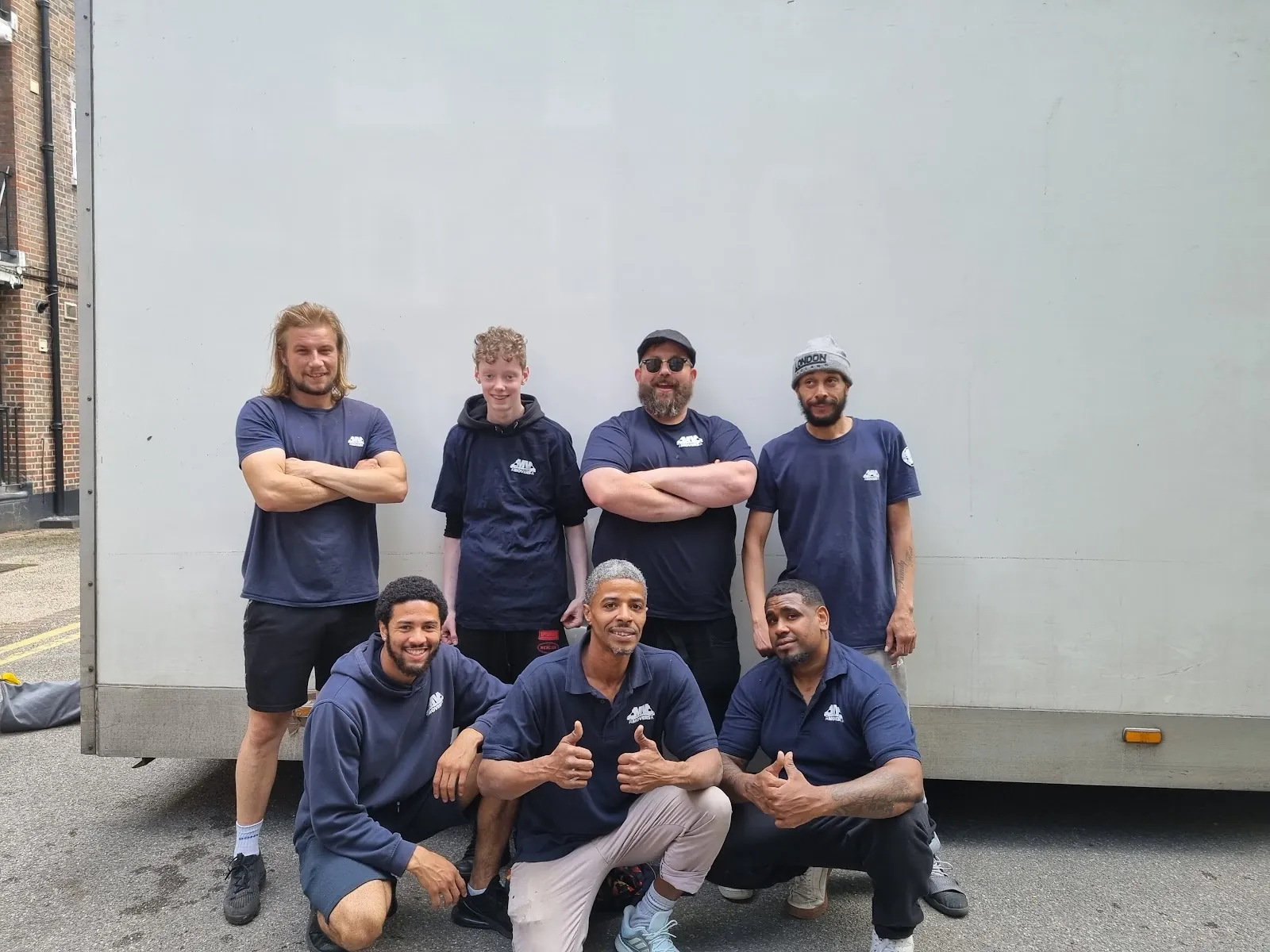 Team photo between jobs